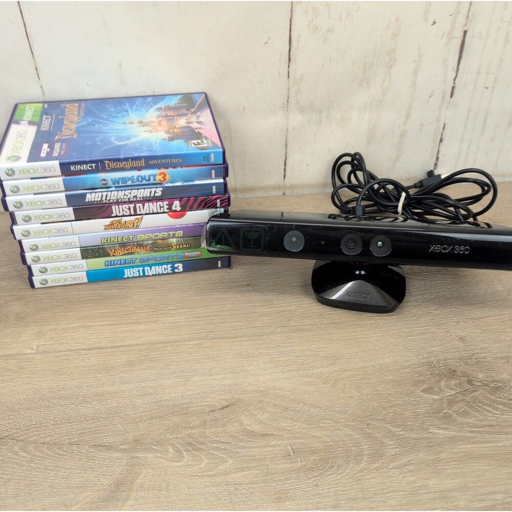 Microsoft Xbox 360 Kinect Sensor Bar with 9 Games Tested